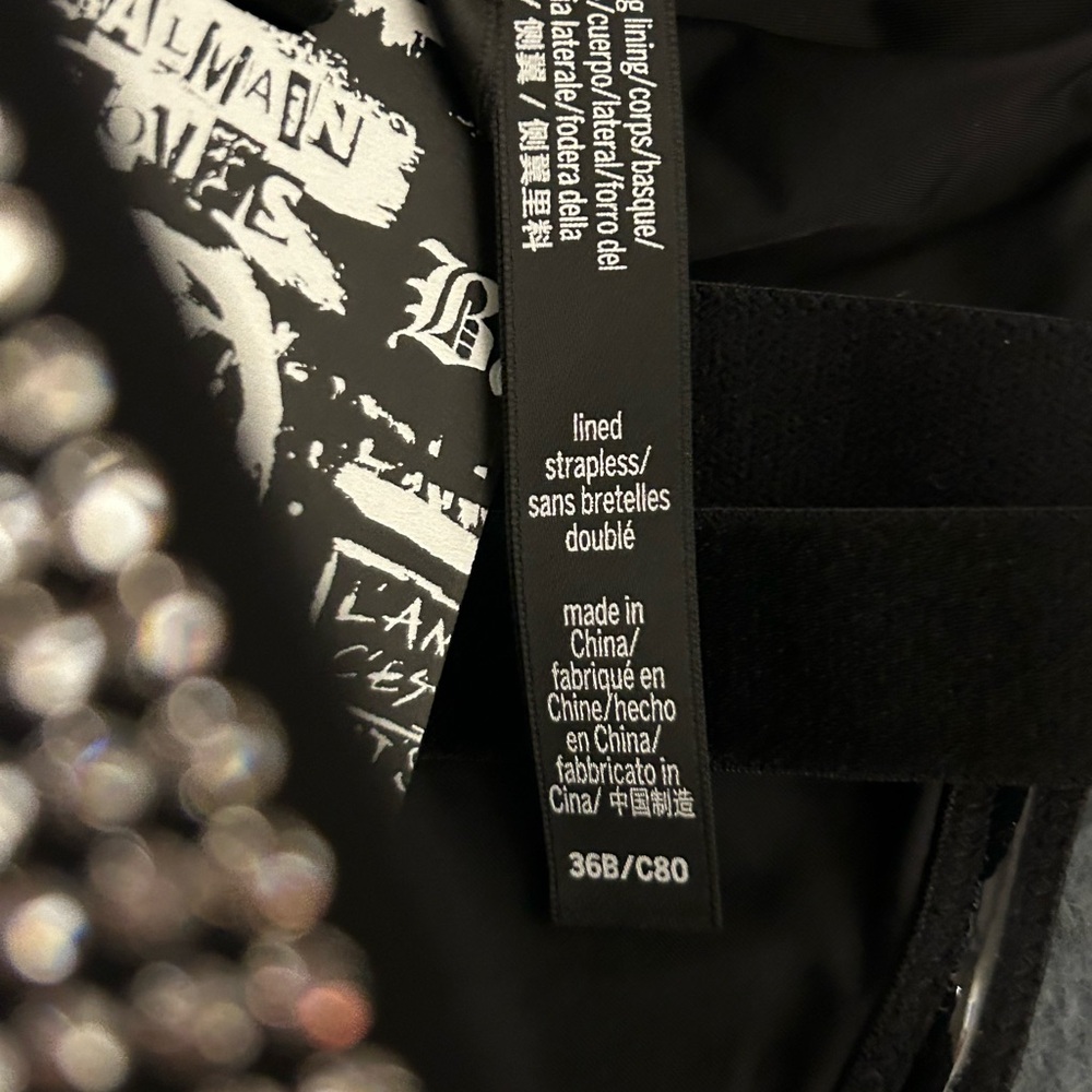Balmain Silver Rhinestone Embellished Bra - Picture 6 of 6